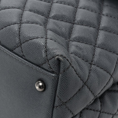 Chanel Caviar Lizard Quilted Large Coco Handle Flap Grey 14 of 16