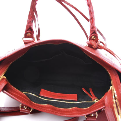 Balenciaga Chevre Gold Metallic Edge Hardware S City Rouge Groseille 5 of 12
