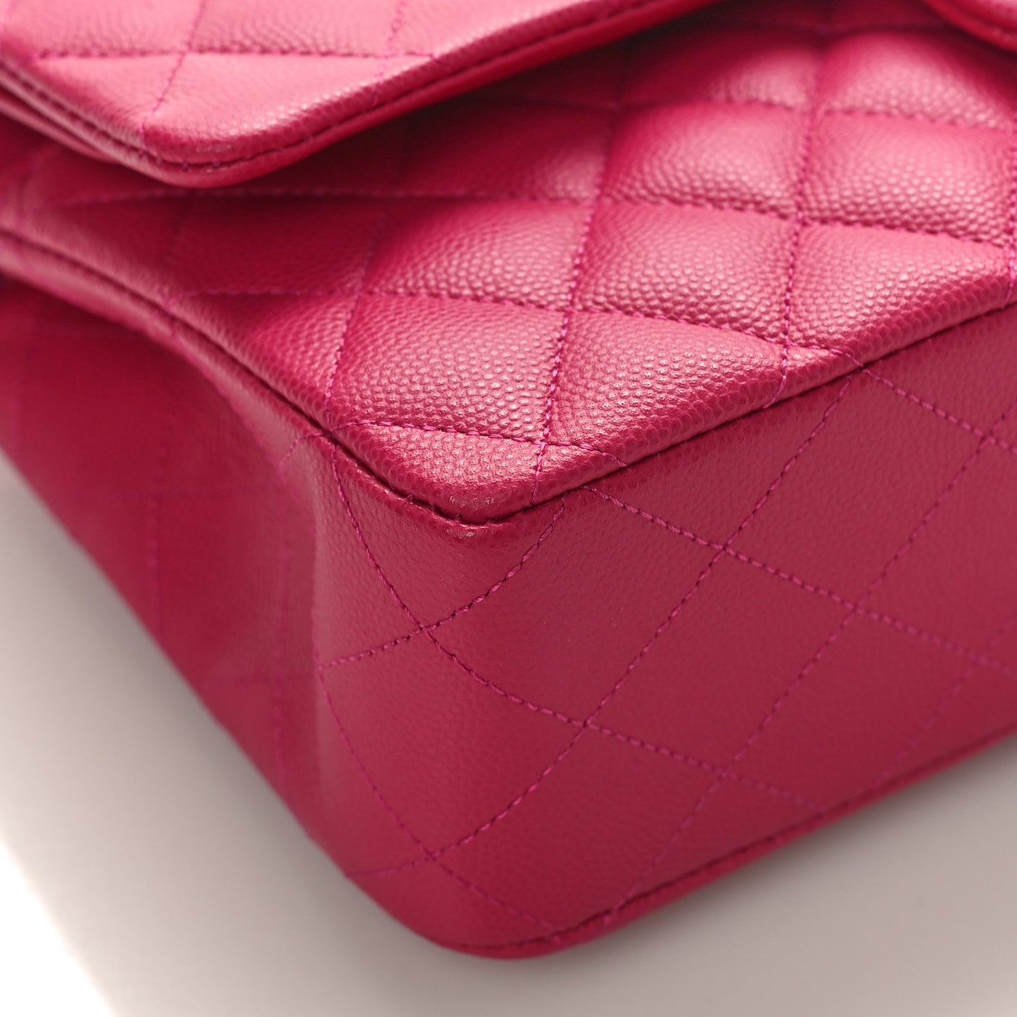 Caviar Quilted Medium Double Flap Dark Pink