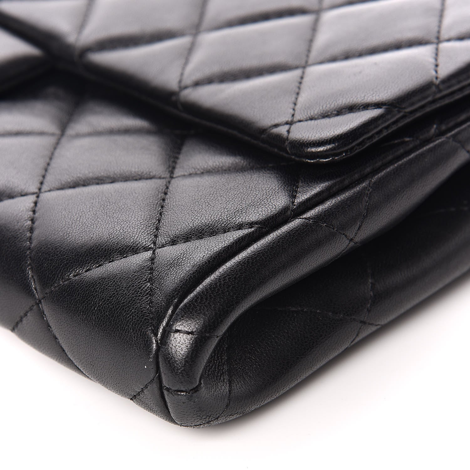 Chanel Lambskin Quilted Clutch With Chain Flap Black 9 of 14