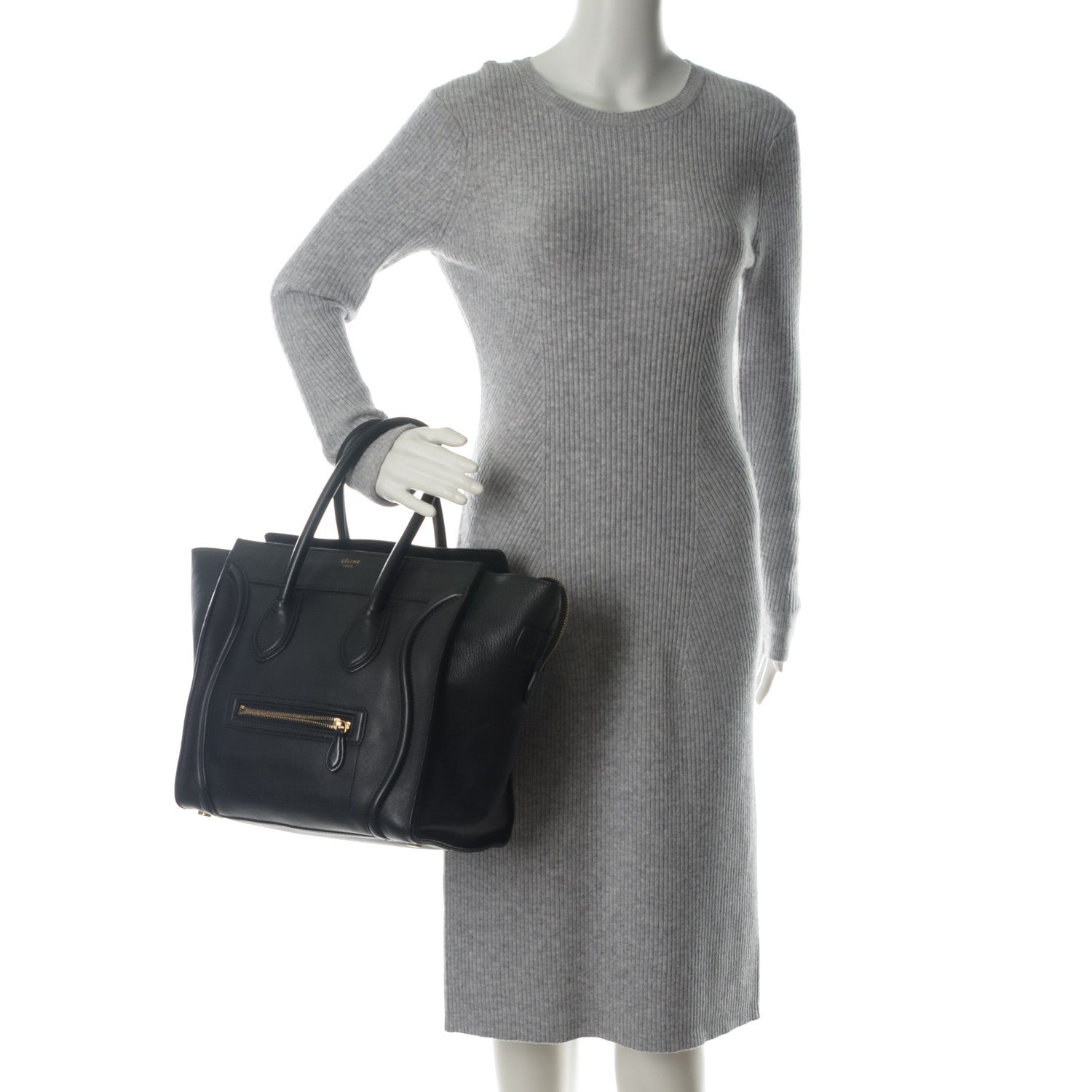 Celine Smooth Calfskin Mini Luggage Black 2 of 8