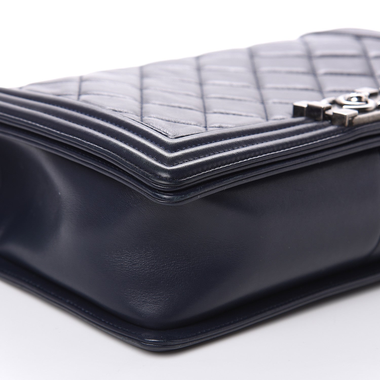Chanel Calfskin Quilted New Medium Boy Flap Dark Navy Blue 8 of 17