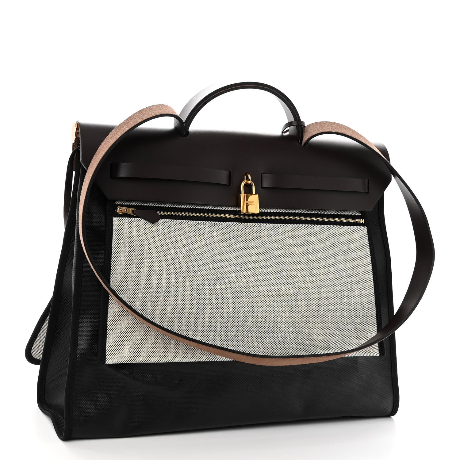Hermes Toile H Berline Vache Hunter Herbag Zip 39 MM Black Ebene 3 of 9