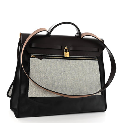 Hermes Toile H Berline Vache Hunter Herbag Zip 39 MM Black Ebene 3 of 9