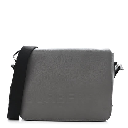 Burberry Grainy Calfskin Embossed Bruno Messenger Charcoal Grey 1 of 11