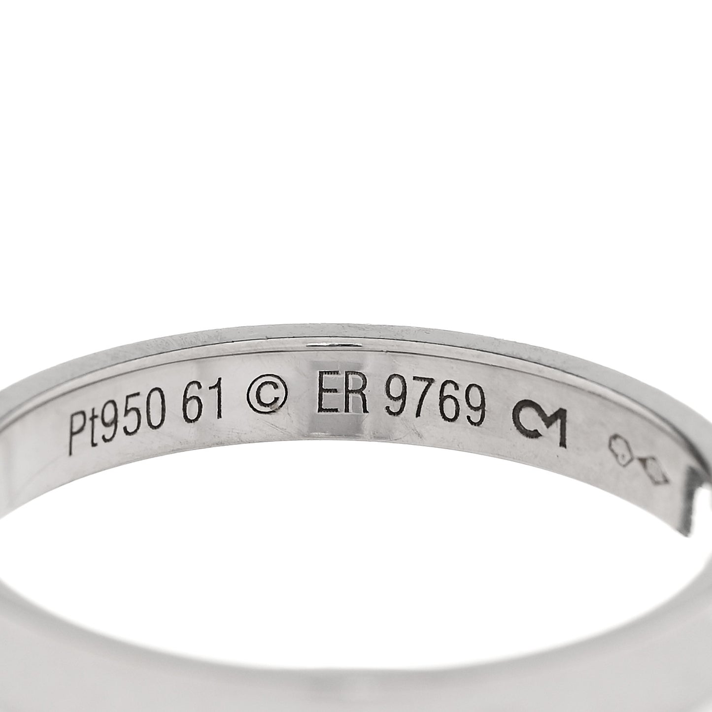 Platinum 3mm C De Cartier Wedding Band Ring 61 9.5