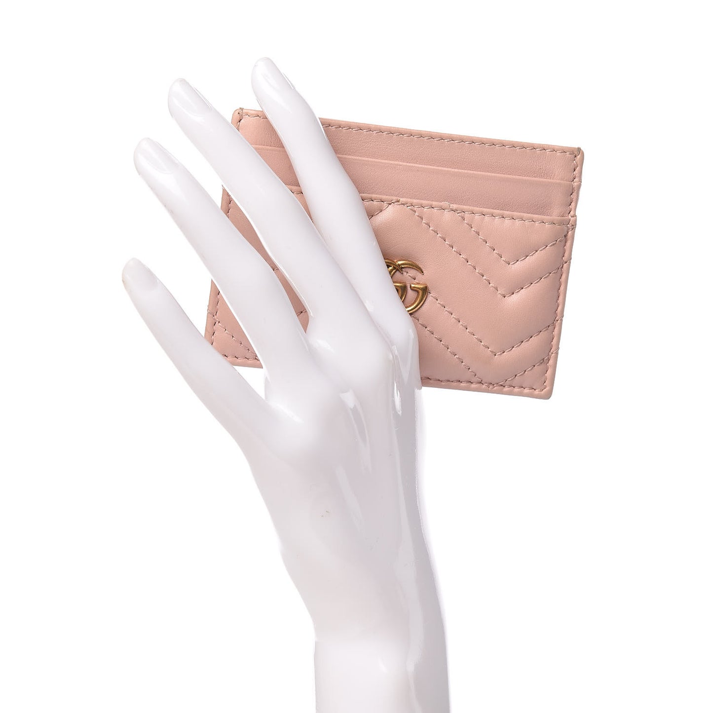 Calfskin Matelasse GG Marmont Card Holder Perfect Pink