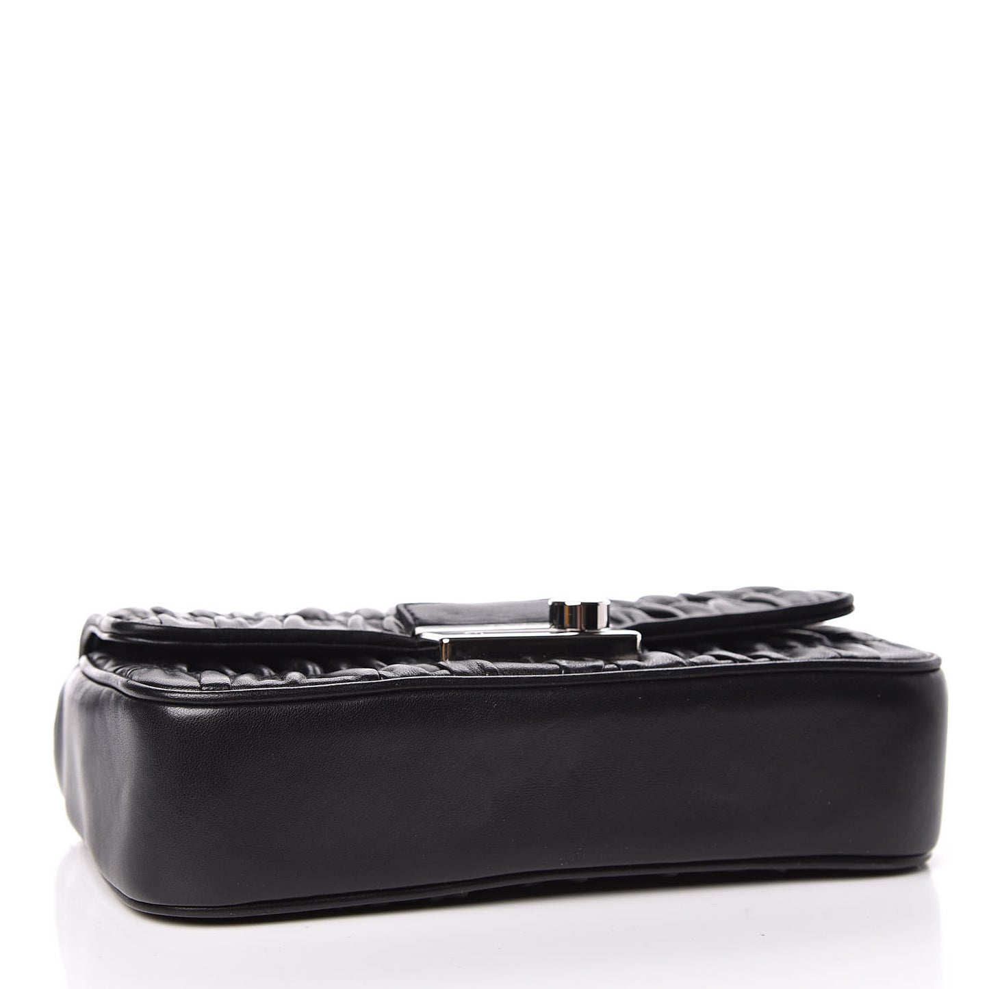 Nappa Gaufre Small Sound Chain Flap Shoulder Bag Black