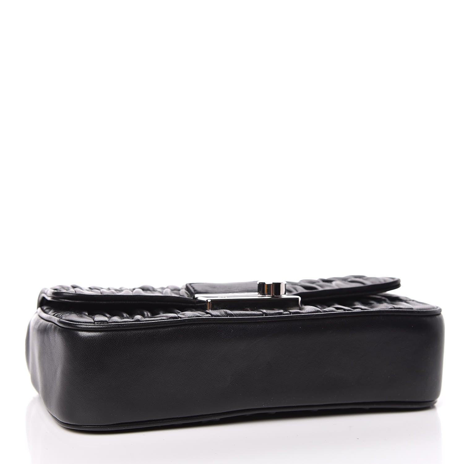 Prada Nappa Gaufre Small Sound Chain Flap Shoulder Bag Black 4 of 9