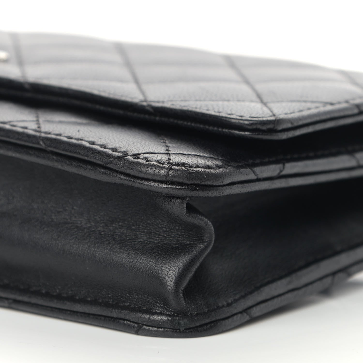 Chanel Lambskin Quilted Wallet On Chain WOC Black 10 of 19