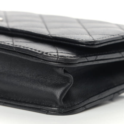 Chanel Lambskin Quilted Wallet On Chain WOC Black 10 of 19