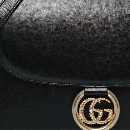 Gucci Textured Calfskin Medium Torchon GG Ring Shoulder Bag Black 7 of 18