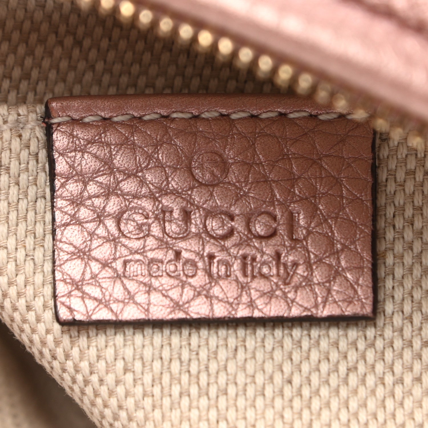 Gucci Metallic Pebbled Calfskin Mini Soho Chain Bag Pink 5 of 9