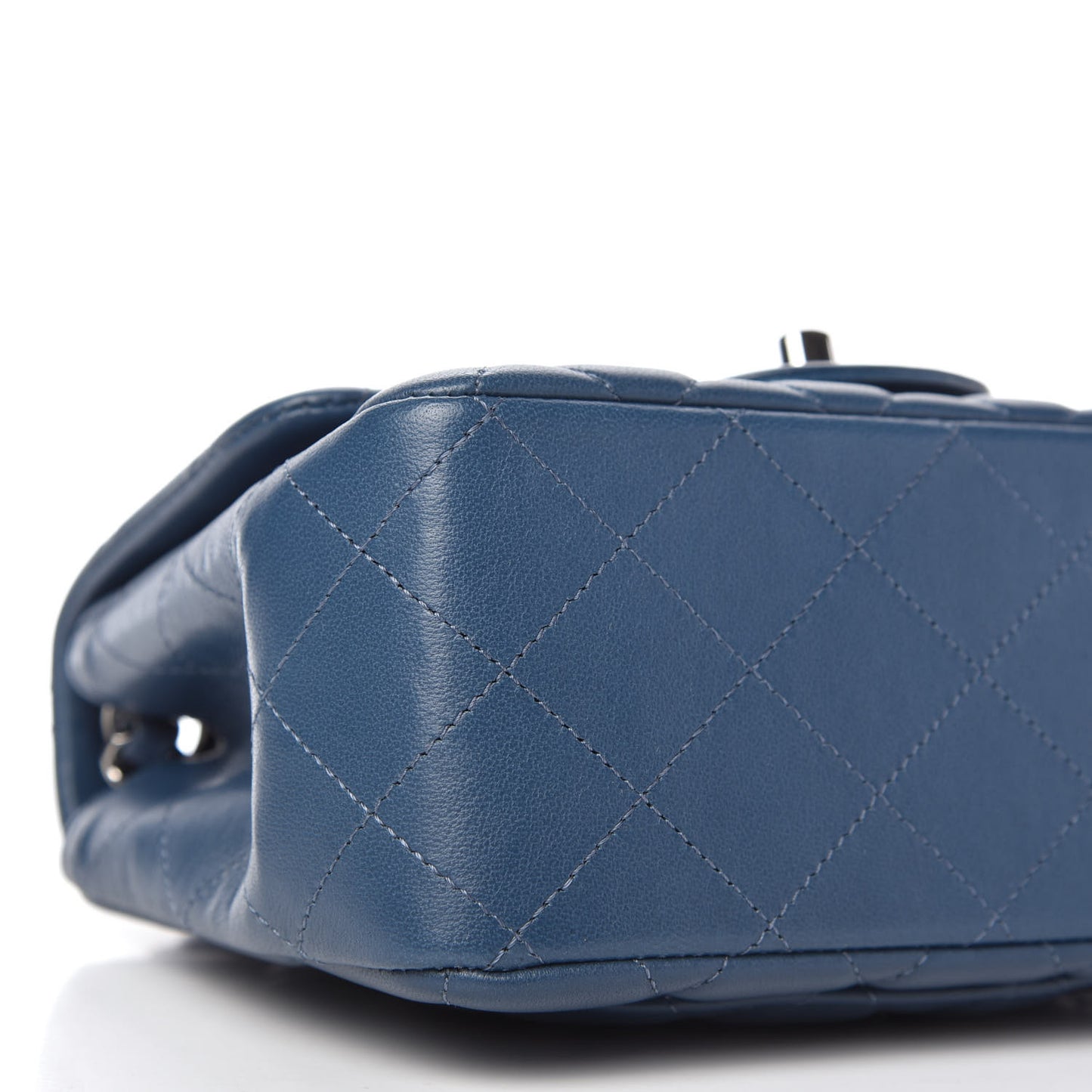 Lambskin Quilted Mini Square Flap Blue