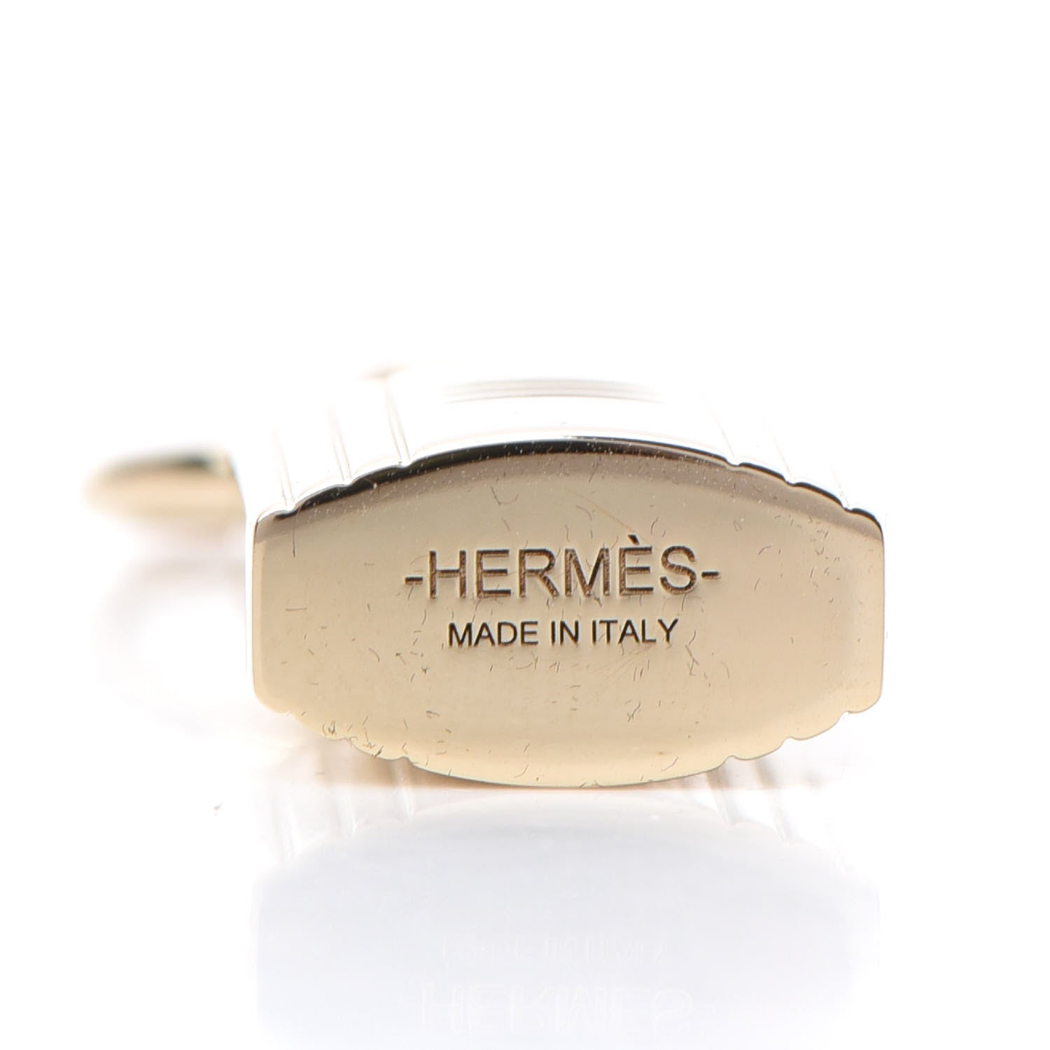 Hermes Permabrass Mini Loop Charms Cadenas Scarf Ring Gold 3 of 3