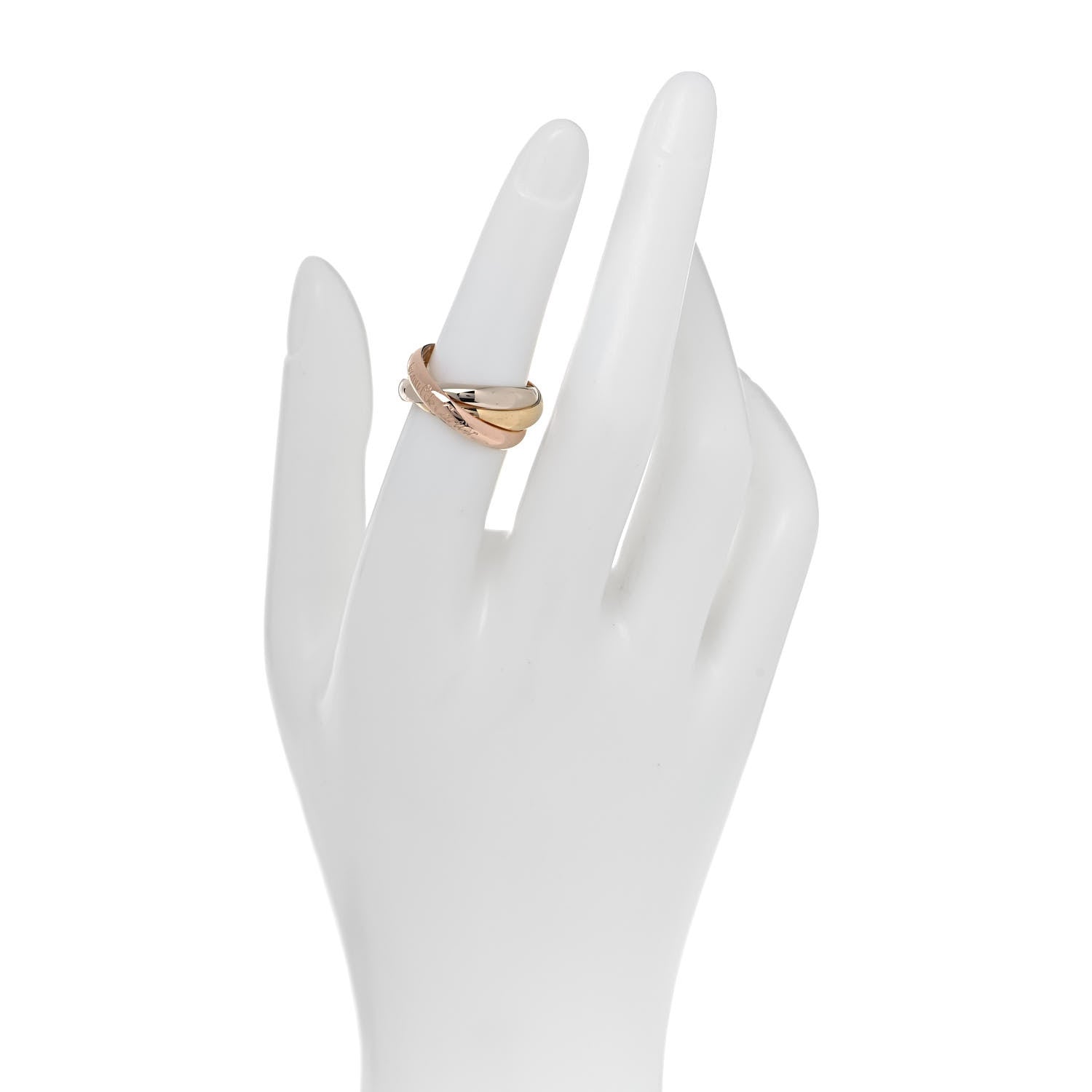 Cartier 18K Pink Yellow White Gold Classic Les Must De Cartier Trinity Ring 54 7 2 of 5