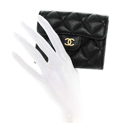 Chanel Caviar Quilted Flap Card Holder Wallet Black 2 of 9
