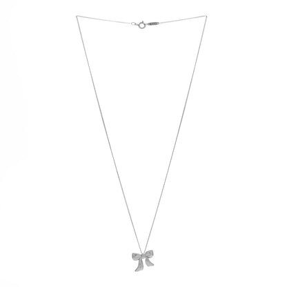 Tiffany Sterling Silver Small Ribbon Pendant Necklace 2 of 4