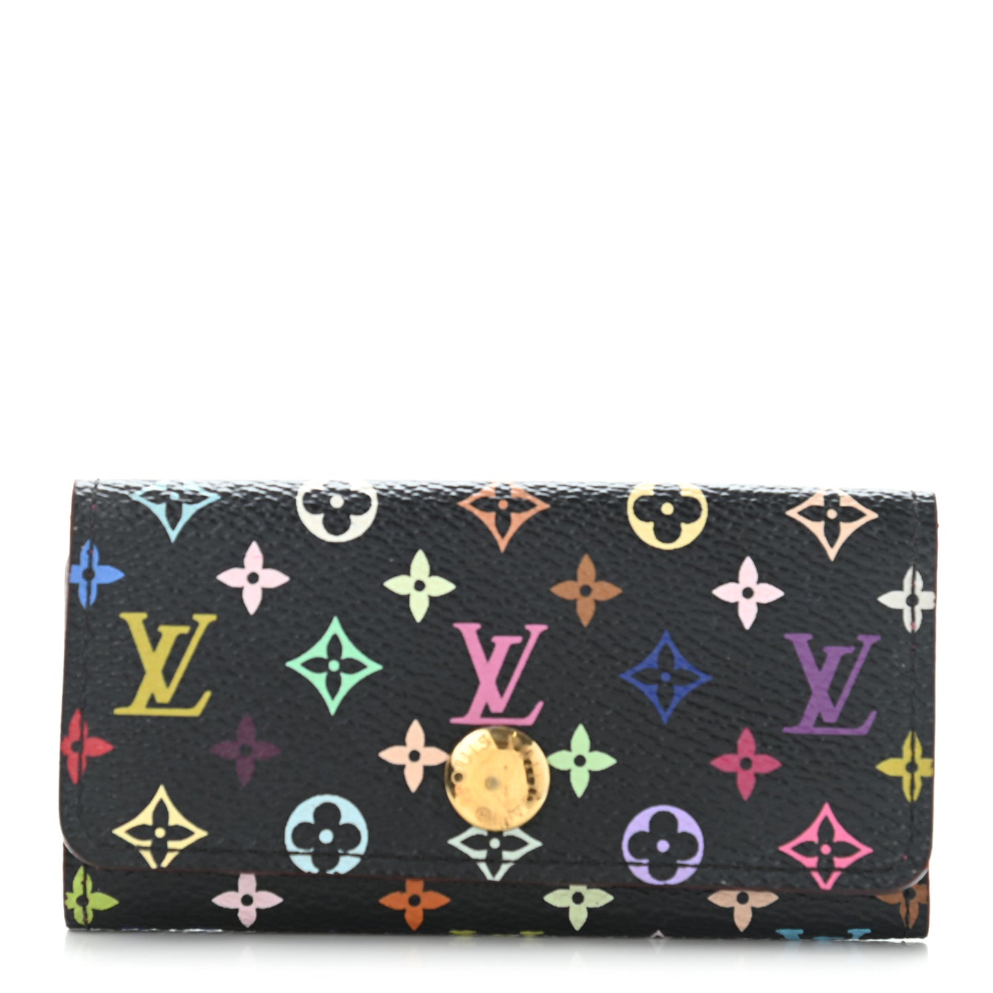 Monogram Multicolor Multicles 4 Key Holder Black Grenade