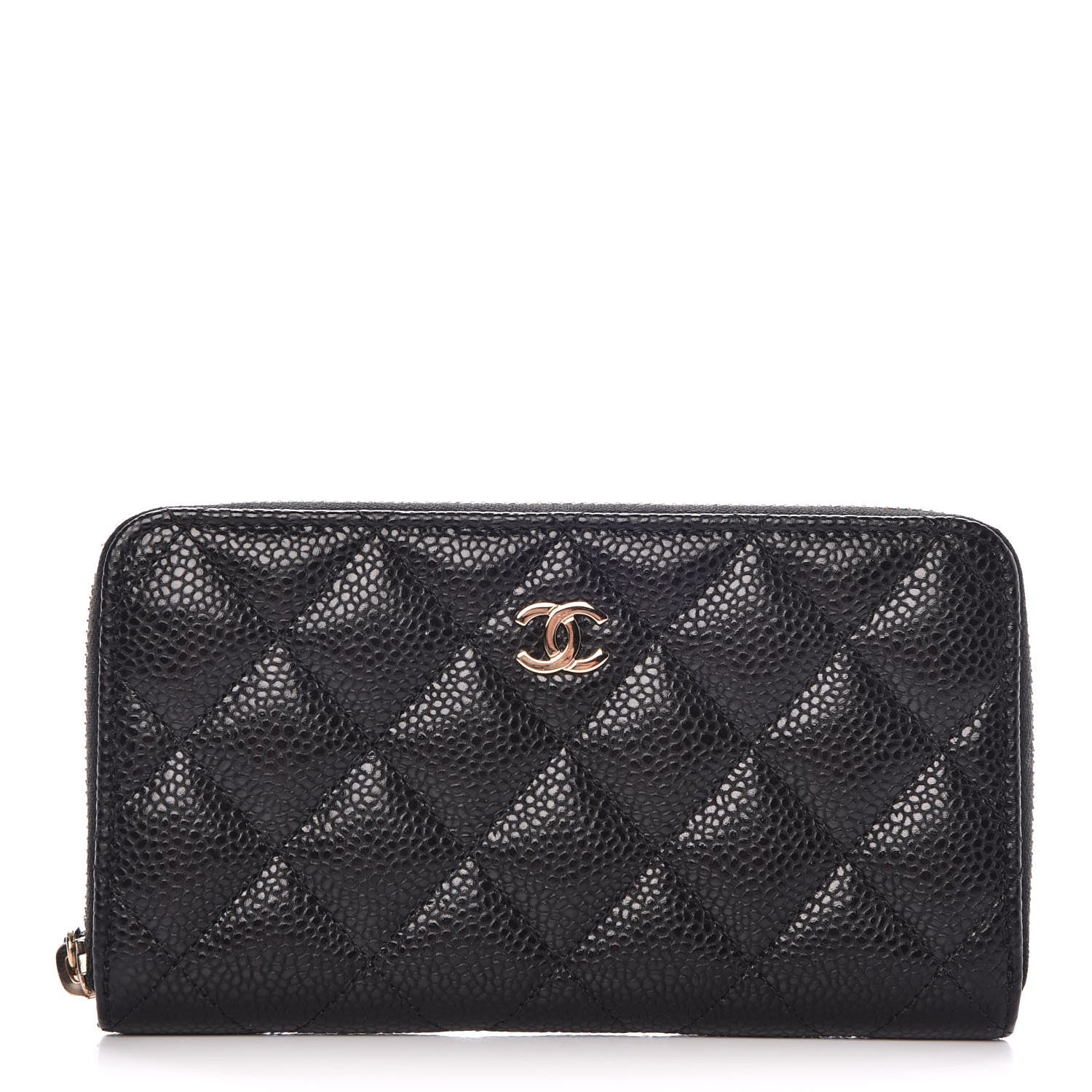 Chanel Caviar Quilted Medium Zip Around Wallet Black 1 of 9