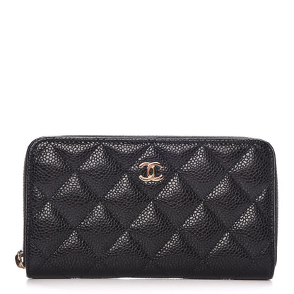 Chanel Caviar Quilted Medium Zip Around Wallet Black 1 of 9