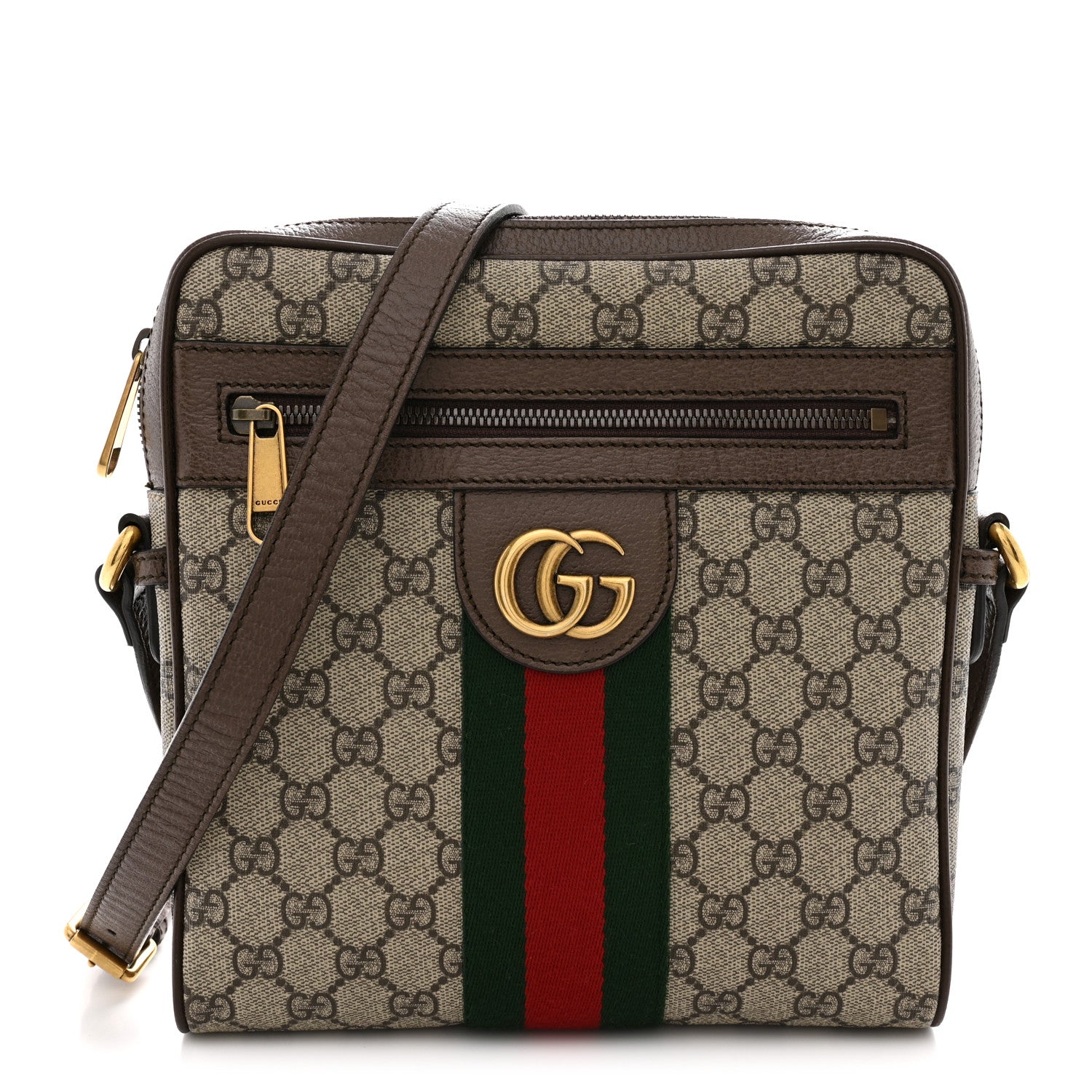 Gucci GG Supreme Monogram Web Small Ophidia Messenger Bag Brown 1 of 11