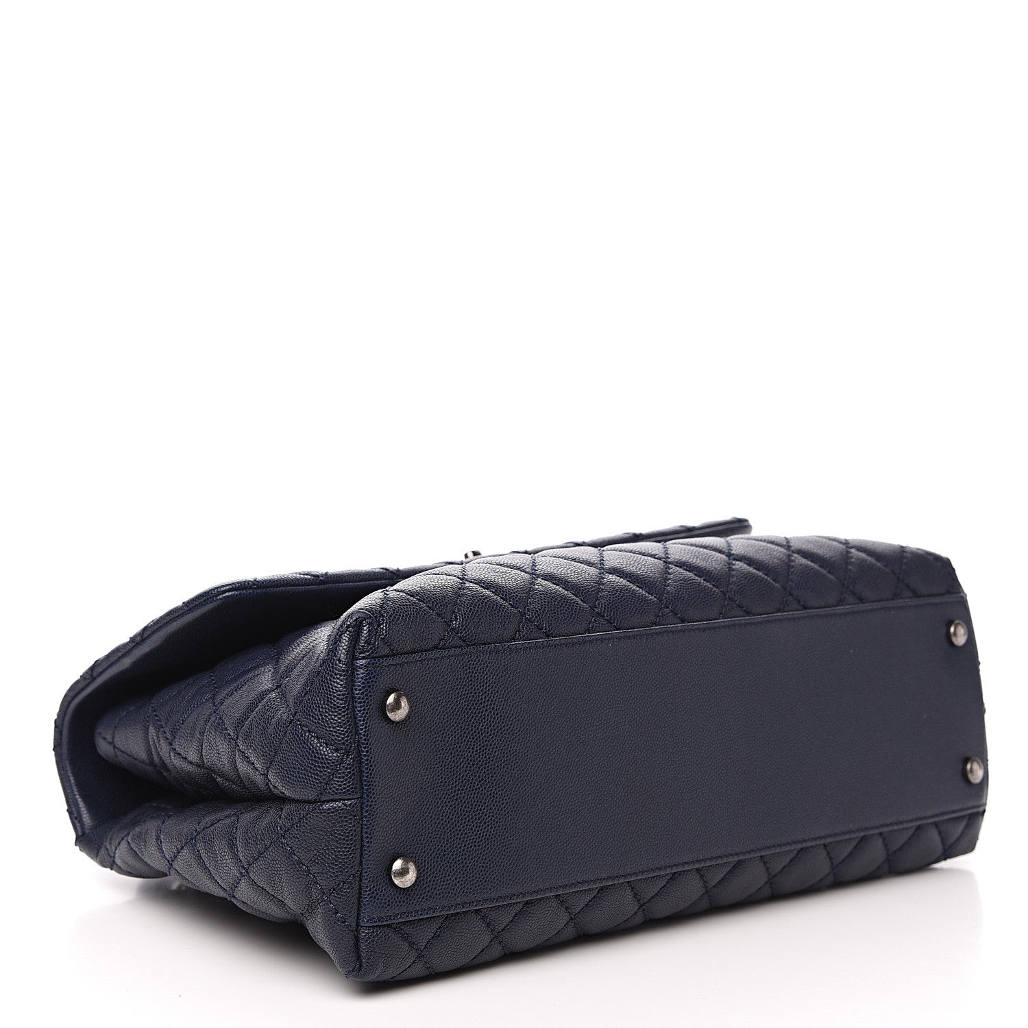 Chanel Caviar Quilted Medium Coco Handle Flap Navy Blue 3 of 9