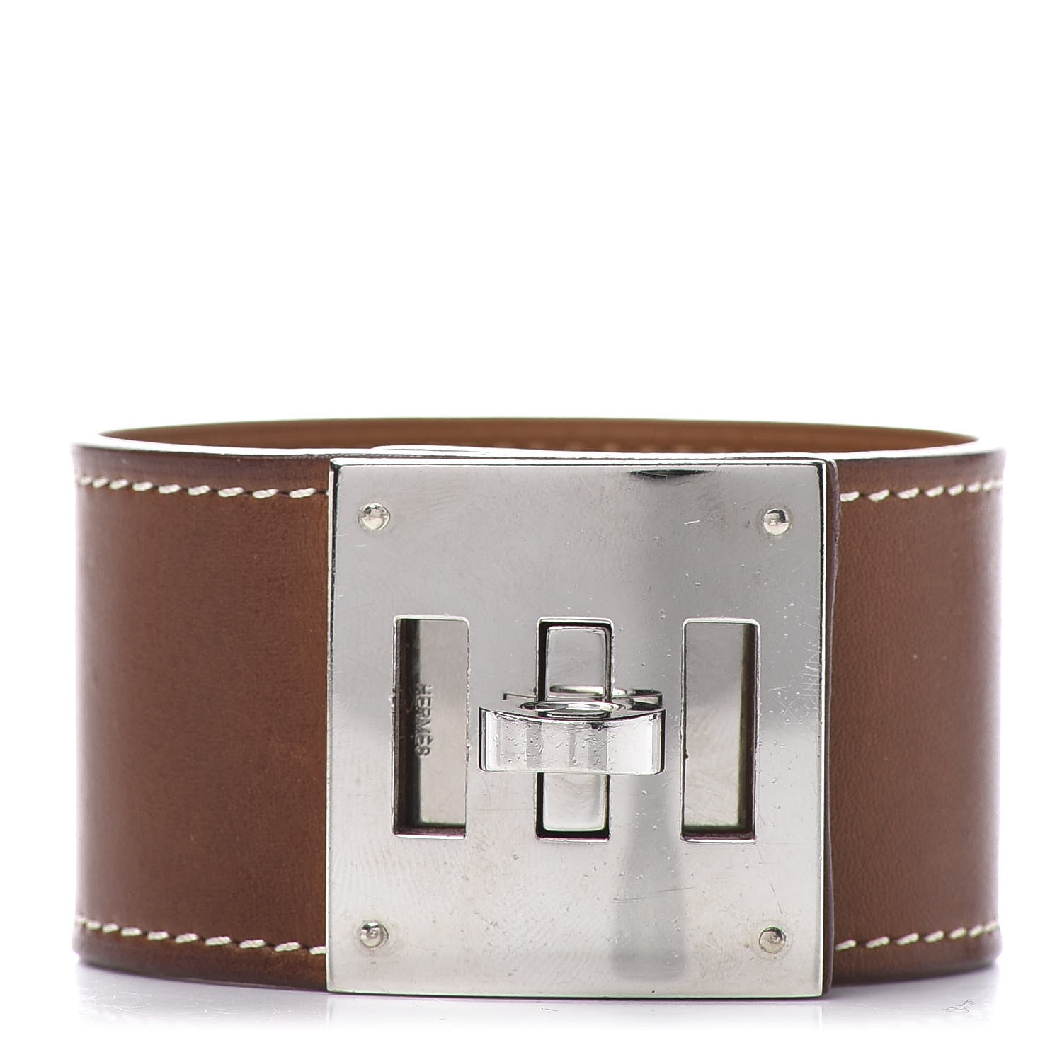 Hermes Natural Barenia Kelly Dog Cuff Fauve 4 of 8