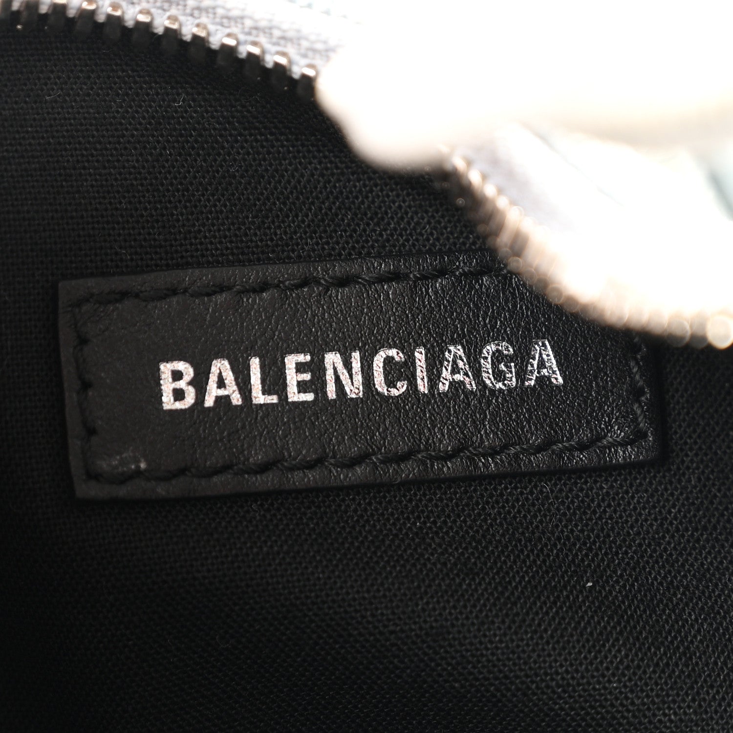 Balenciaga Washed Frayed Denim Crystal XS Le Cagole Shoulder Bag Pale Blue 6 of 11