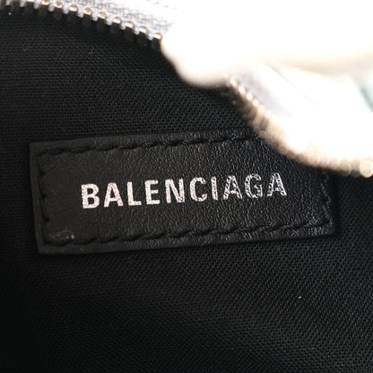 Balenciaga Washed Frayed Denim Crystal XS Le Cagole Shoulder Bag Pale Blue 6 of 11