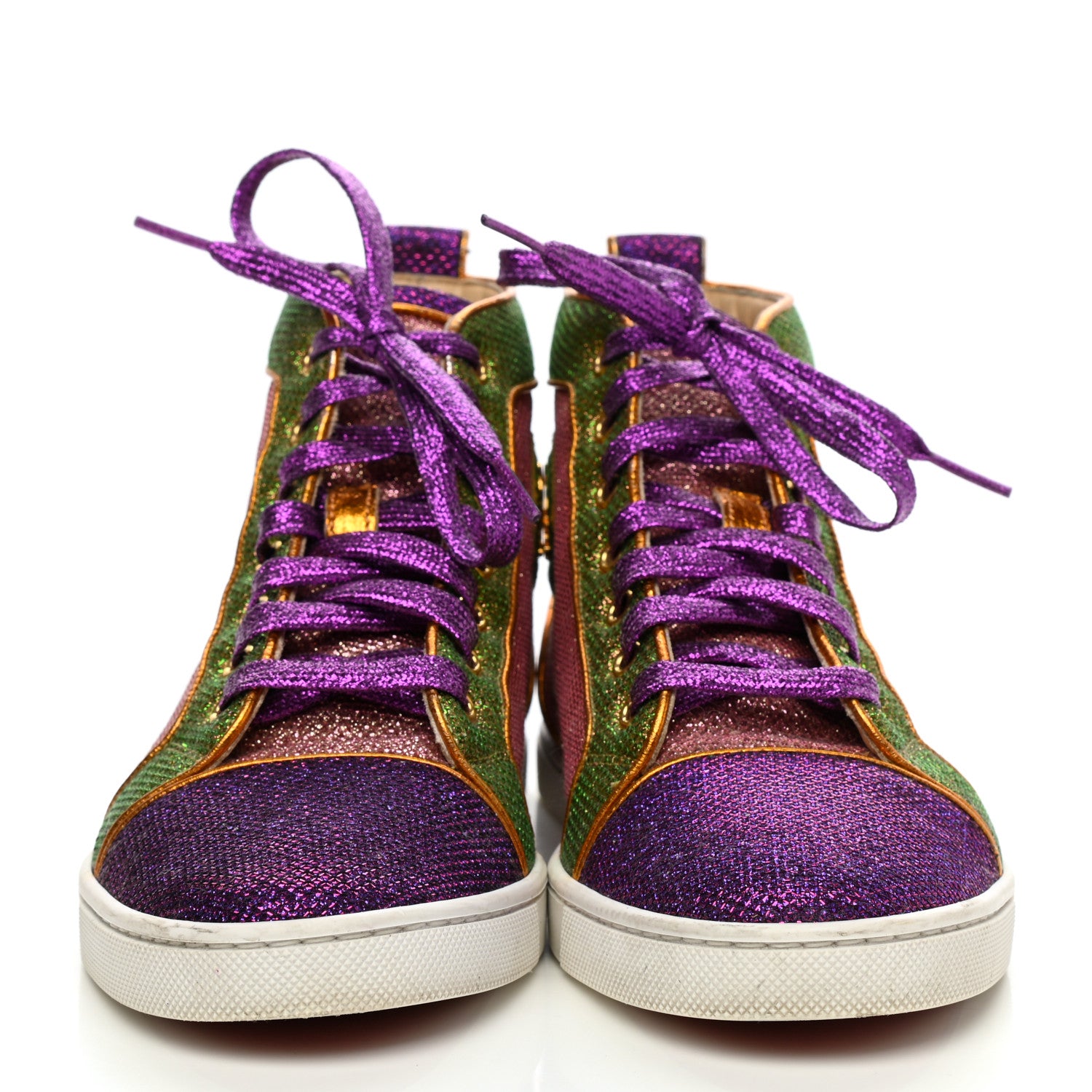 Christian Louboutin Bip Bip Glitter Womens Orlato Flat Sneakers 37 Multicolor 2 of 12