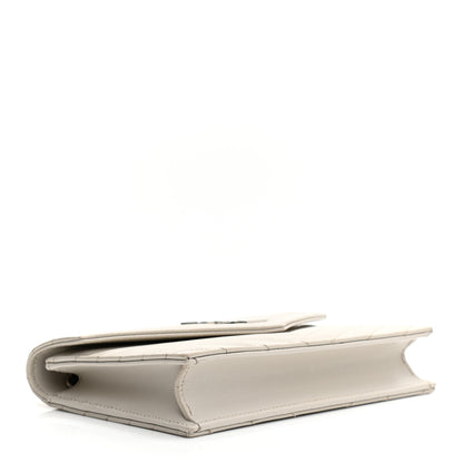 Saint Laurent Grain De Poudre Matelasse Chevron Monogram Envelope Chain Wallet Optical White 4 of 16