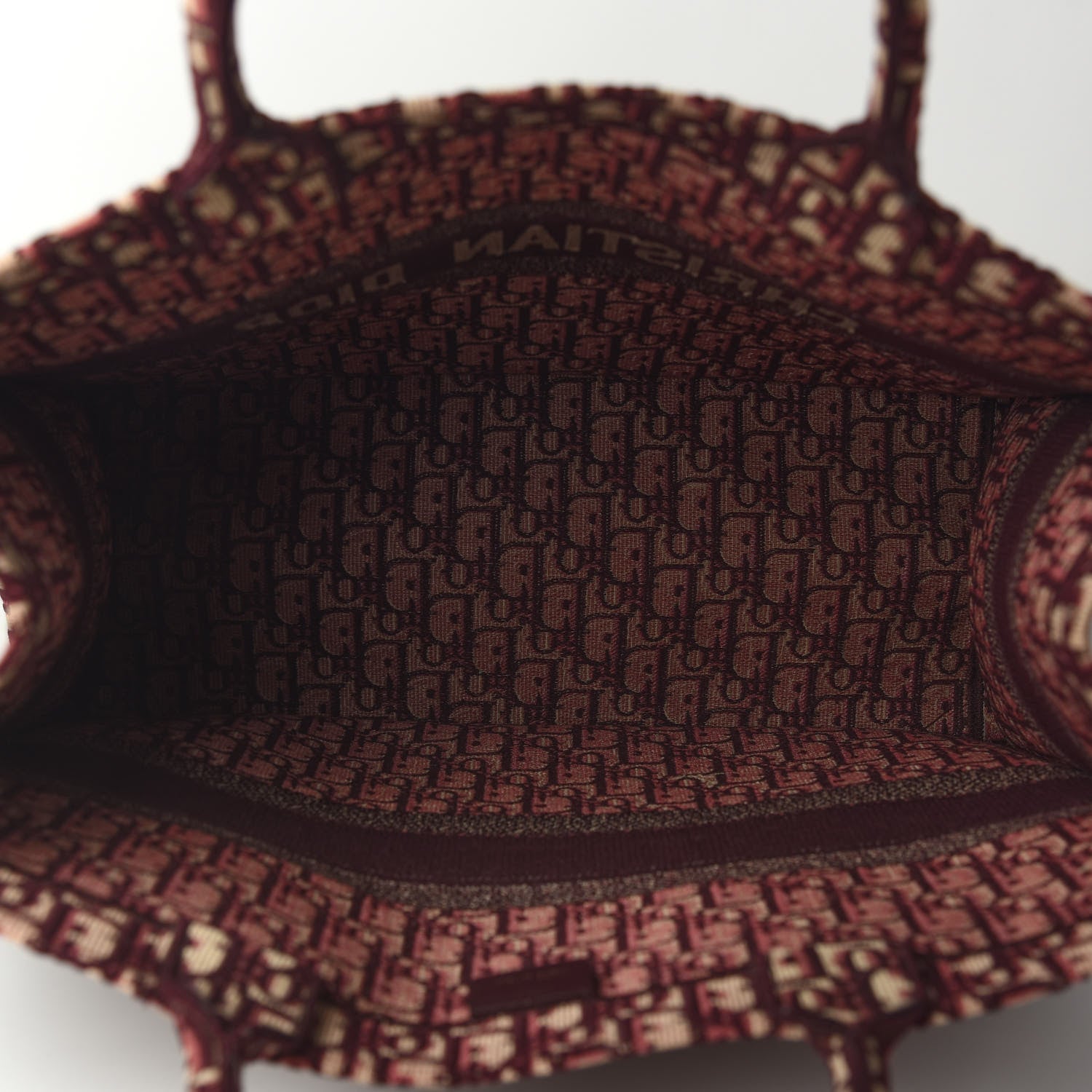 Christian Dior Oblique Large Book Tote Burgundy Multicolor 7 of 8