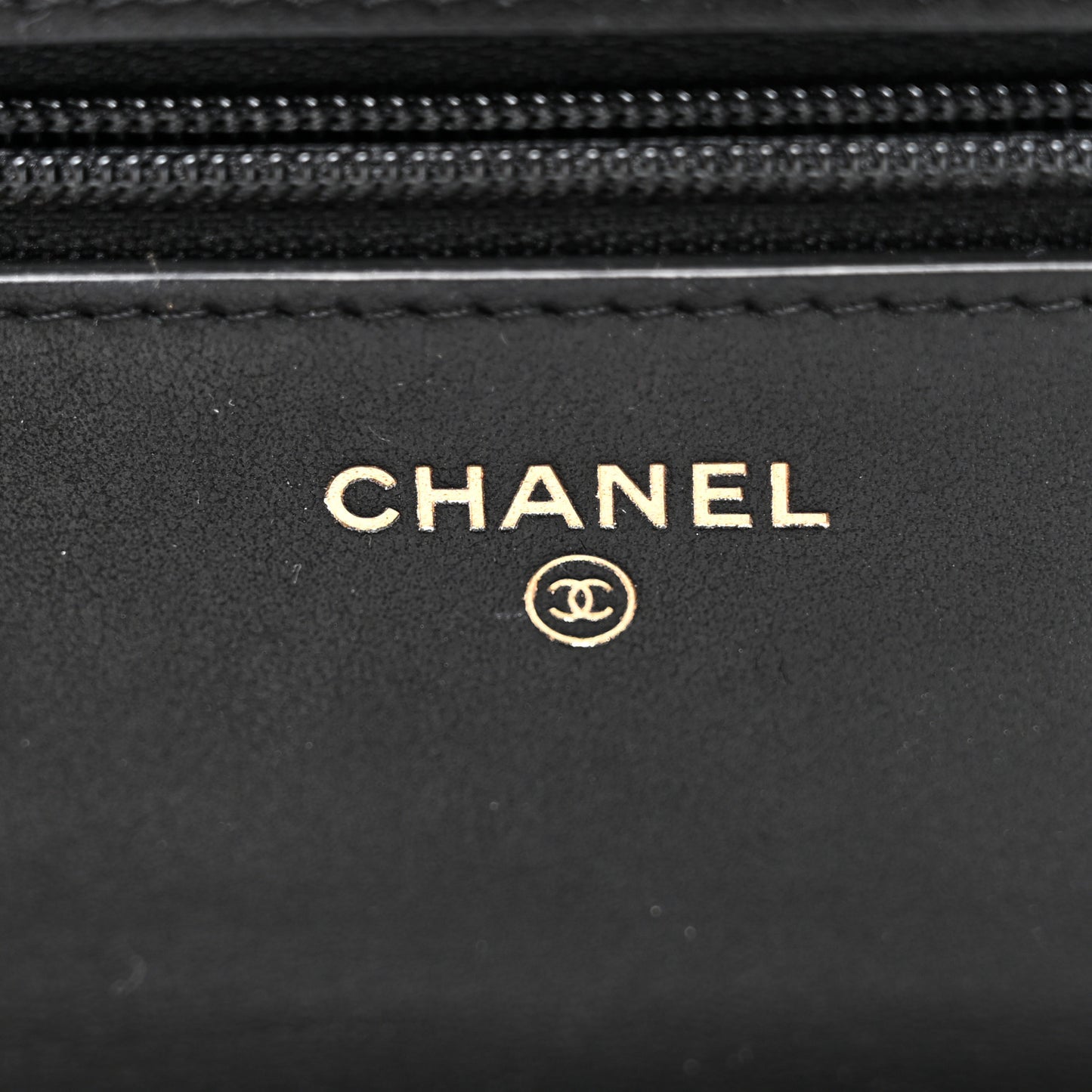 Aged Calfskin Quilted Lucky Charms 2.55 Reissue Wallet On Chain WOC Black