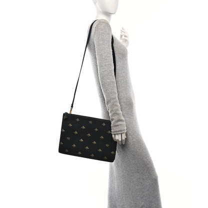 Gucci Grained Calfskin Bee Star Messenger Black 2 of 9