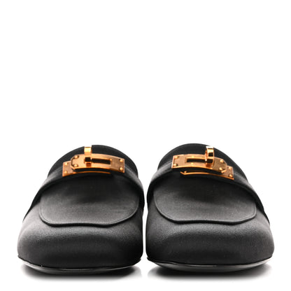 Hermes Satin Oz Mules 36.5 Black 3 of 10