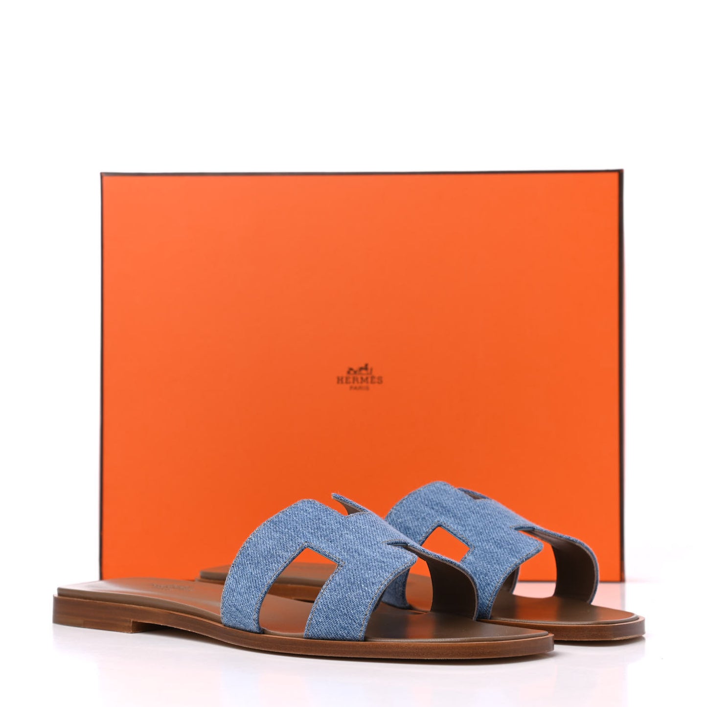 Denim Canvas Oran Sandals 39 Bleu Clair