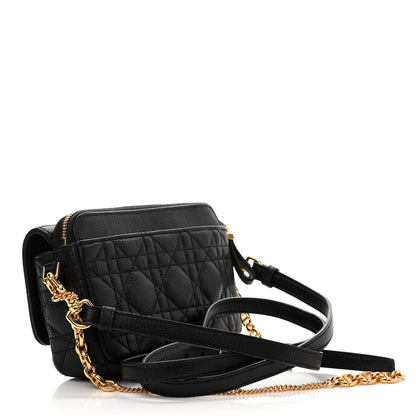 Christian Dior Supple Calfskin Cannage Caro Pouch with Chain Black 3 of 11