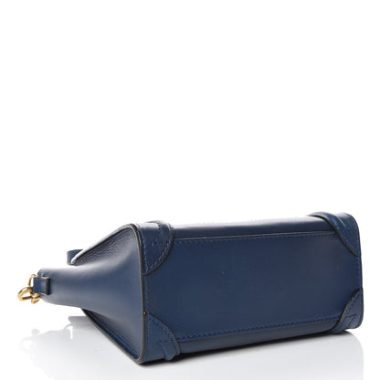 Celine Smooth Calfskin Nano Luggage Ocean Blue 4 of 9