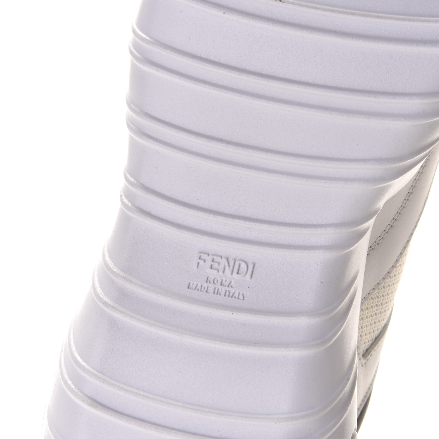 Fendi Vitello Technical Mesh FF Mens Sneakers 7 Ultra White Maya Black 7 of 8