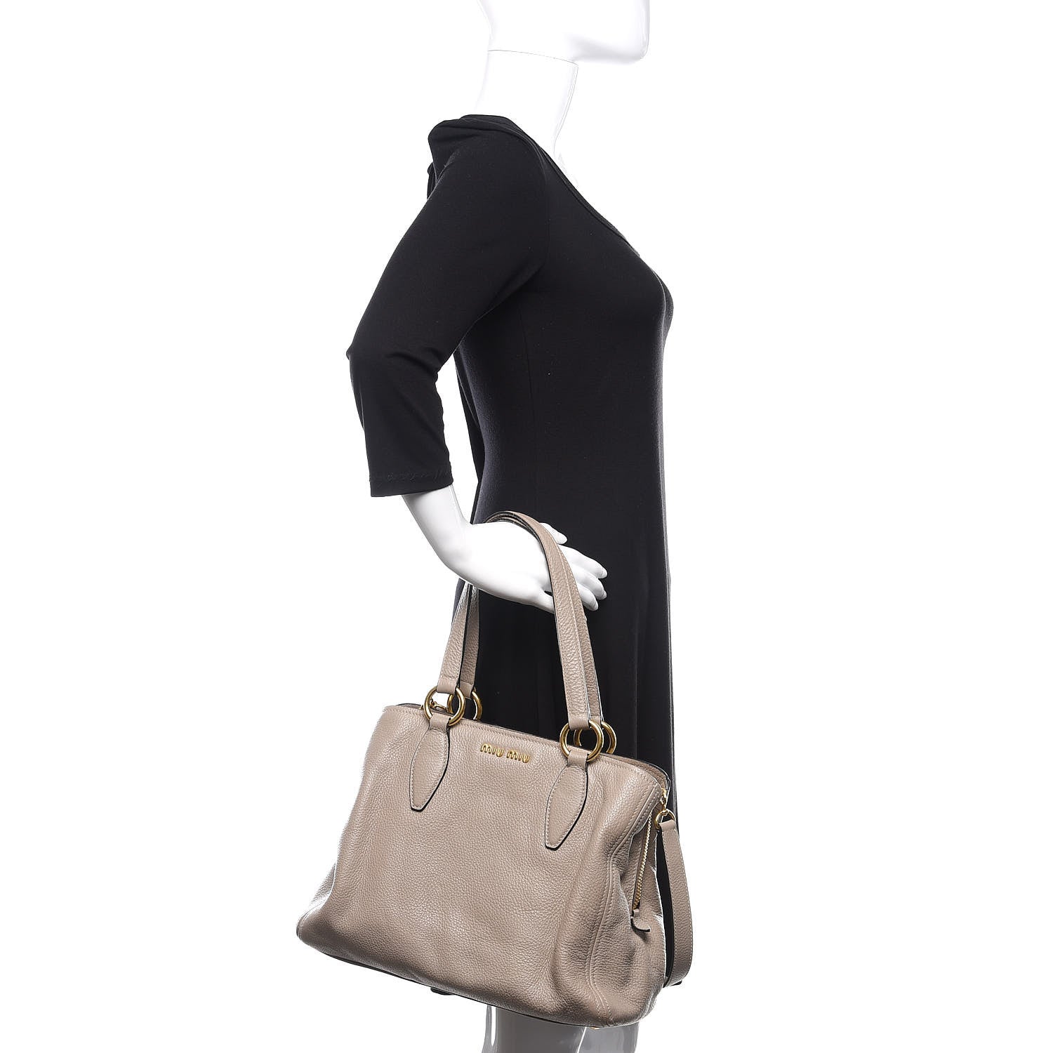 Miu Miu Vitello Daino Tote Pomice 2 of 10