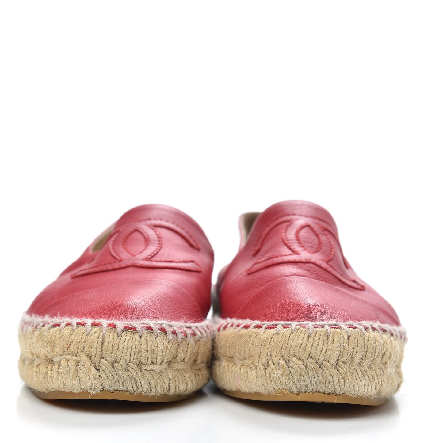 Lambskin CC Espadrilles 37 Red