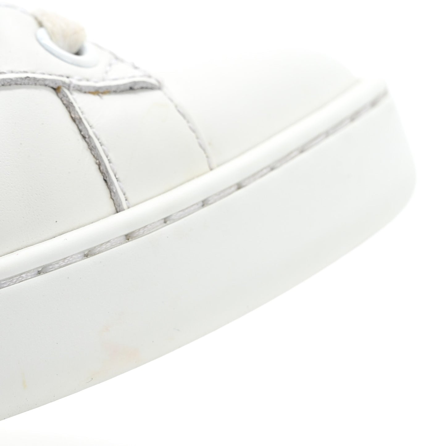 Calfskin Web Pearl Studded Womens Ace Sneakers 37 White