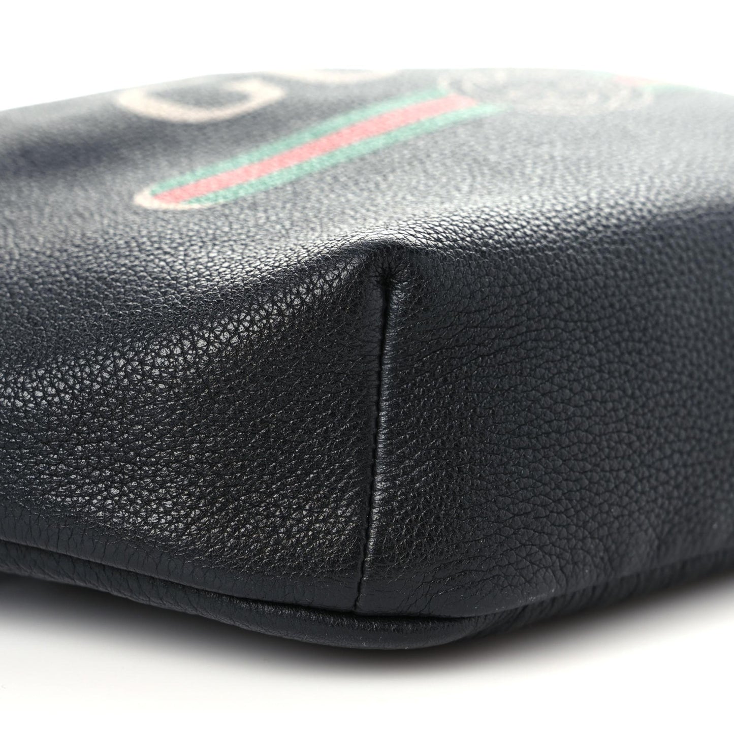 Grained Calfskin Logo Belt Bag Black