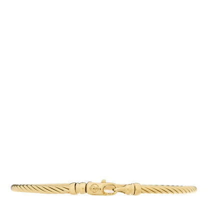 David Yurman 18K Yellow Gold 3mm Cable Bangle Bracelet 1 of 3