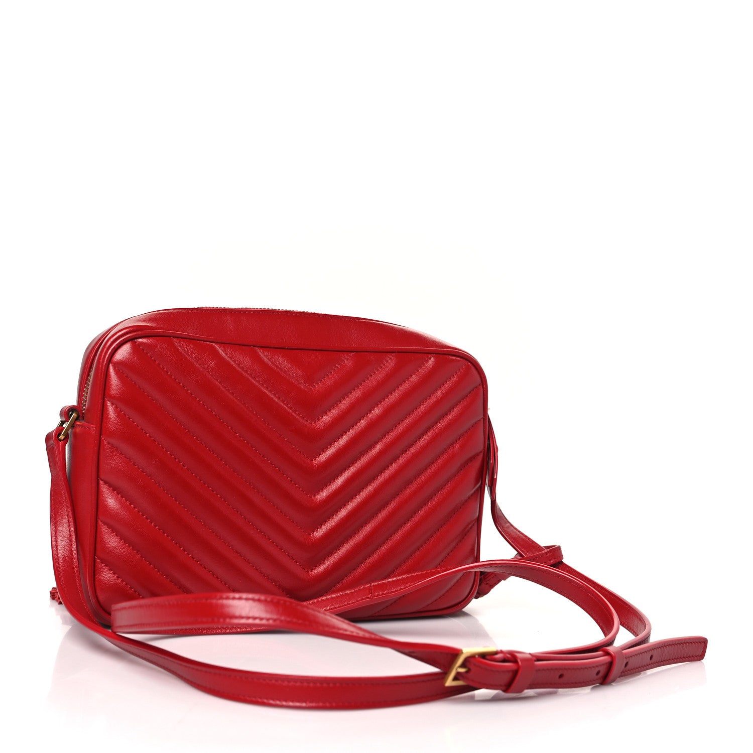 Saint Laurent Calfskin Matelasse Monogram Lou Camera Bag Rouge Eros 3 of 9