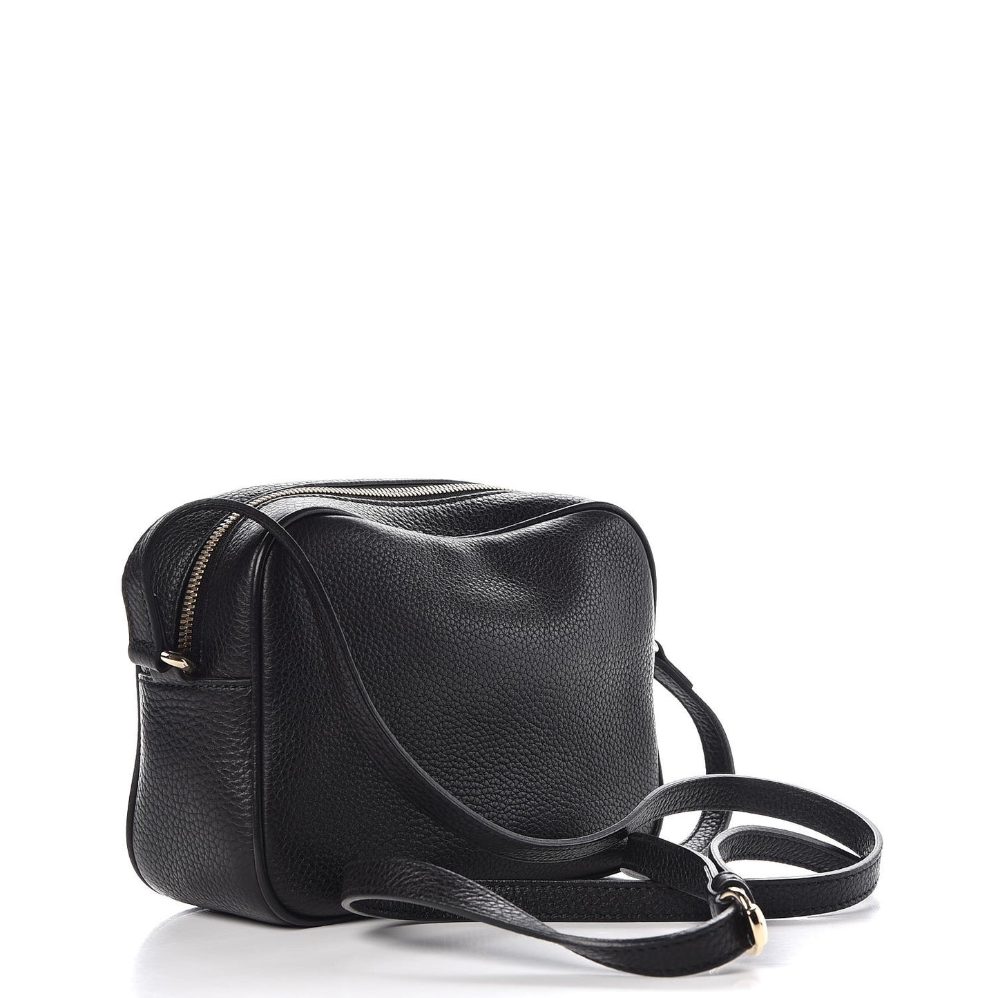 Pebbled Calfskin Small Soho Disco Bag Black