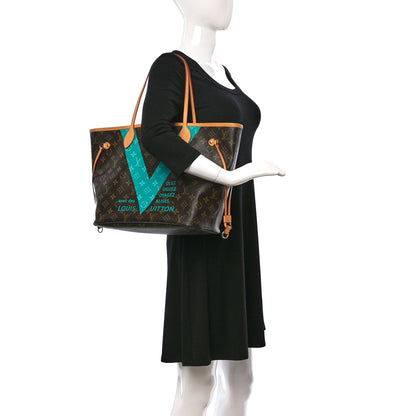 Louis Vuitton Monogram V Neverfull MM Turquoise 2 of 10
