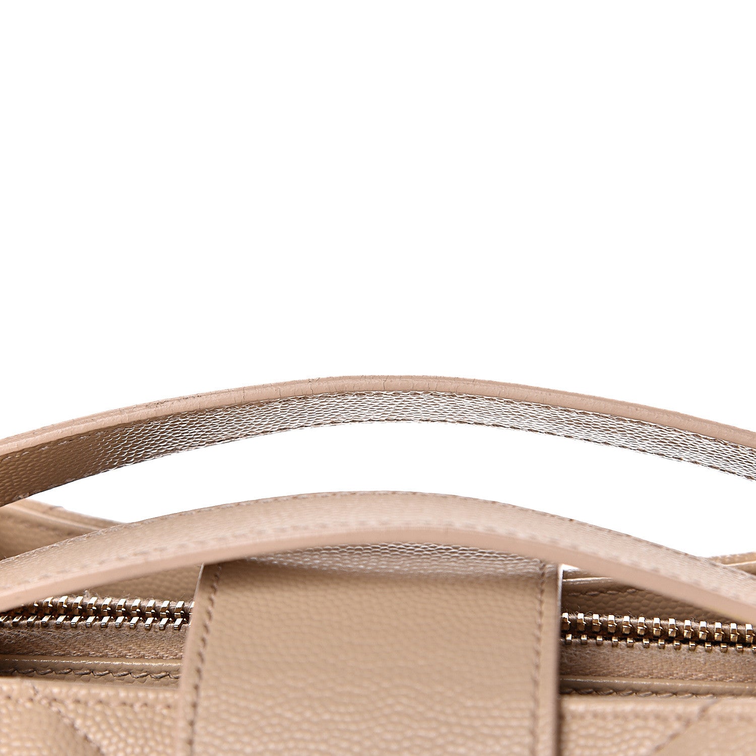 Saint Laurent Grain De Poudre Matelasse Chevron Monogram Shopping Bag Nude Powder 17 of 17
