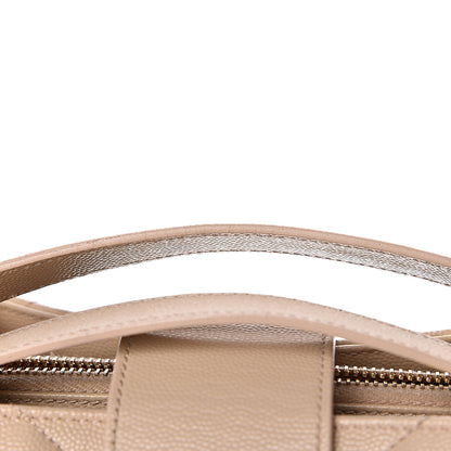 Saint Laurent Grain De Poudre Matelasse Chevron Monogram Shopping Bag Nude Powder 17 of 17